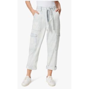 Frayed Women's Belted Tie Front Straight Cargo Pocket Chino Pants -29